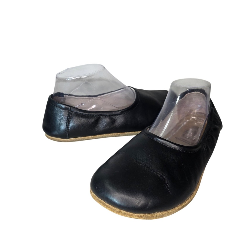 Earthing Harmony Womens 38 Black Leather Grounding Barefoot Ballet Flats